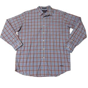 DANIEL CREMIEUX Mens Tailored Fit Plaid Long Sleeve Button Down Shirt Size L